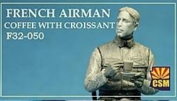 1/32 French airman coffee with croissant