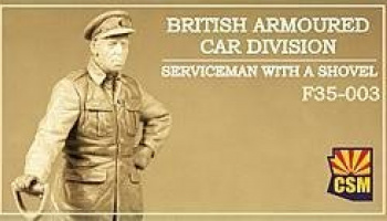 1/35 British Armoured Car Division Serviceman with a shovel