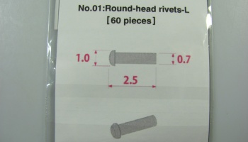 Metal Rivet No.1 Round Head Rivets L - Model Factory Hiro