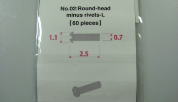 Metal Rivet No.2 Round Head Minus Rivets-L - Model Factory Hiro