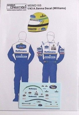 A.Senna Figure Decal (Williams 1994) 1/43 - MSM Creation
