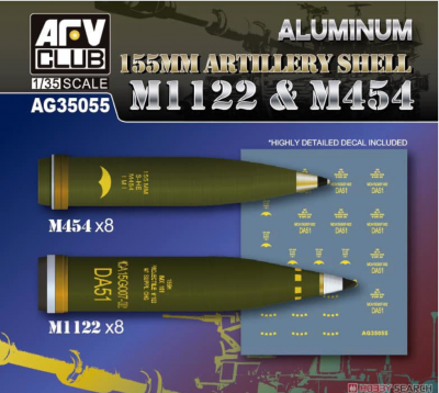Aluminium 155mm Artillery Shell M1122 & M454 1/35 - AFV Club