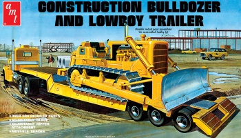 Construction Bulldozer and Lowboy Trailer 1/25 - AMT
