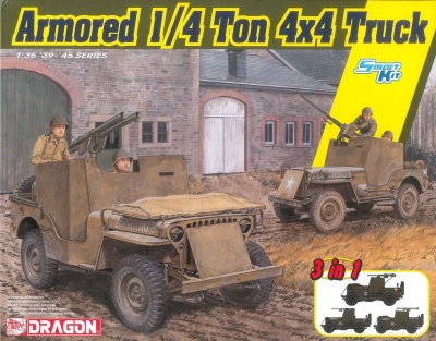 Armored 1/4-Ton 4x4 Truck 3v1 (1:35) Model Kit 6727 - Dragon