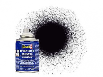 Barva Revell ve spreji - 34108: matná černá (black mat)