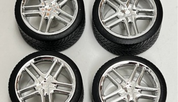 Allantes Chrome Rims w/Low Profile Tires 1/24 - Pegasus Hobbies