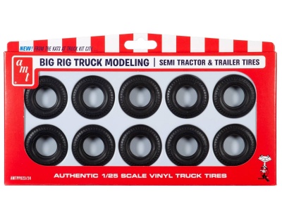 Big Rig Truck Modeling Semi Tractor & Trailer Tires 1/25 - AMT