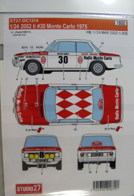 BMW 2002 ti #30 Monte Carlo 1975 1/24 - Studio27