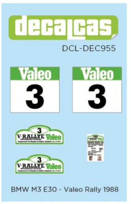 BMW M3 E30 Group A - Valeo Rallye 1988 1/24 - Decalcas