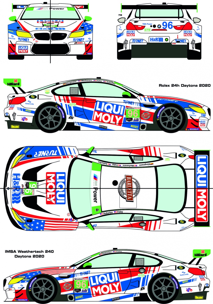 1/24 Decal BMW M6 GTD #96 Sebring 12h 2019 for Nunu Models 