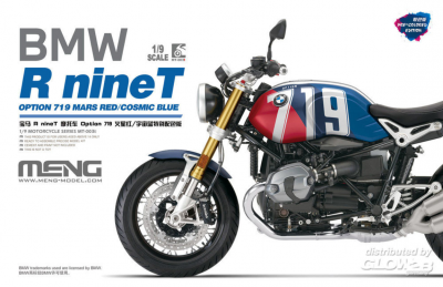 BMW R nineT Option 719 Mars Red/CosmicBlue (Pre-colored Edition) in 1:9 - Meng