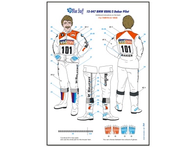 BMW R80 G/S Paris-Dakar 1985 / Pilot  Decals 1/12 - Blue Stuff