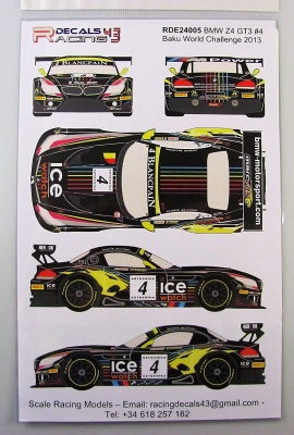 BMW Z4 GT3 #4 Baku World Challenge 2013 - Racing Decals 43