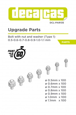 Bolt with Nut and washer - Type 1 - 0.5 - 1.1 mm - Decalcas