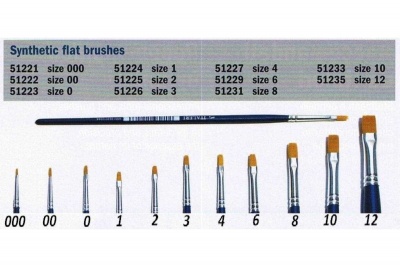 Brush Synthetic Flat 51222 - plochý syntetický štětec (velikost 00) - Italeri