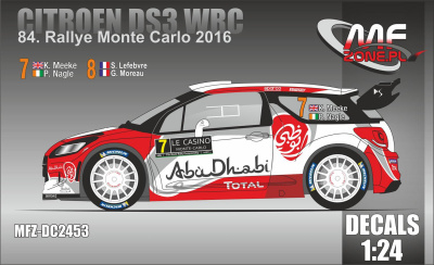 Citroen DS3 WRC Rally Monte Carlo 2016 #7 Meeke, #8 Lefebvre - MF-Zone