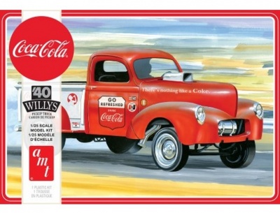 Coca Cola Willys Gasser Pickup 1940 1/25 Scale Model Kit - AMT