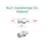 Connector type-B-L [42 pieces] 1/24 - Model Factory Hiro