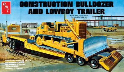 Construction Bulldozer and Lowboy Trailer 1/25 - AMT