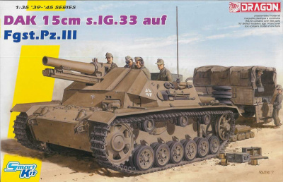 DAK 15cm s.IG.33 auf Fgst.Pz.III (Smart Kit) (1:35) Model Kit 6904 - Dragon