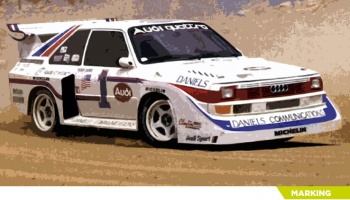 Audi Quattro Sport S1 E2 sponsored by Daniels Communications - 1986 1/24 - Decalcas