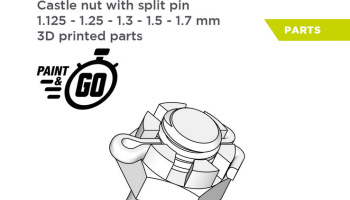 Castle nut with split pin 1,125mm, 1,25mm, 1,3mm, 1,5mm, 1,70mm - Decalcas