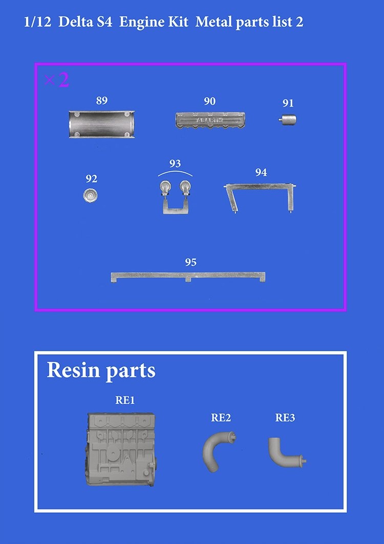 Delta S4 Engine Kit 1/12 Model Factory Hiro