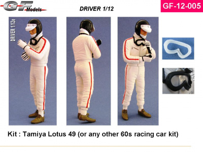 Driver Figure Lotus 49 late 60´s, early70´s 1/12 - GF Models