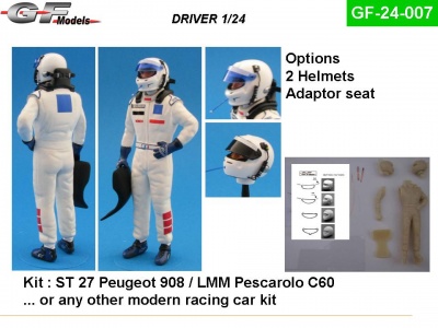 Driver Figure Peugeot 908, Pescarolo - GF Models