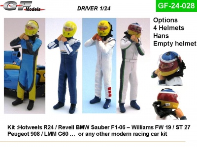 Driver Figure Sauber, Williams, Peugeot 908 1/24 - GF Models