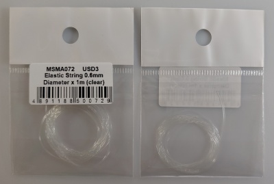 Elastic String 0,6 mm Diameter x 1m ( Clear ) - MSM Creation