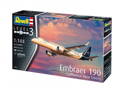 Embraer 190 Lufthansa New Livery (1:144) Plastic Model Kit 03883 - Revell