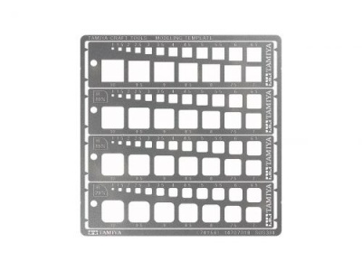 Engraving template, squares 1-10 mm - Tamiya