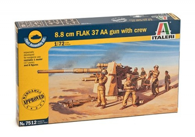 Fast Assembly military 7512 - 8.8 CM FLAK 37 AA GUN with crew (1:72) - Italeri