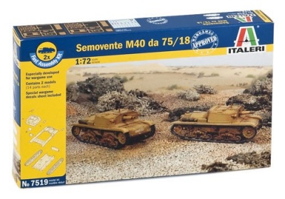 Fast Assembly military 7519 - SEMOVENTE M40 da 75/18 (1:72) - Italeri