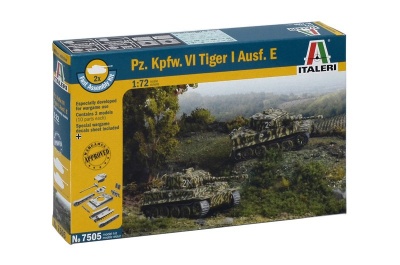 Fast Assembly tanky 7505 - Pz.Kpfw.VI TIGER I Ausf.E (1:72) - Italeri