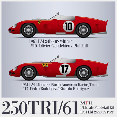 Ferrari 250 TRI/61 Fulldetail Kit 1/12 - Model Factory Hiro