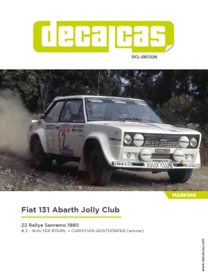 Fiat 131 Abarth sponsored by Jolly Club - 1980 1/24 - Decalcas
