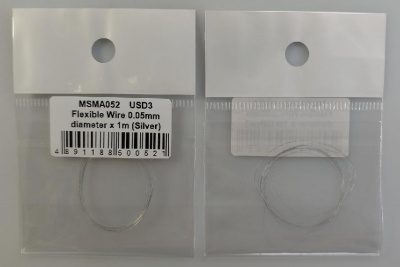 Flexible Wire 0.05mm diameter x 1m (Silver) - MSM Creation