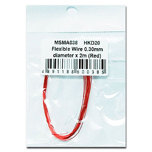 Flexible Wire 0.30mm diameter x 2m (Red) - MSM Creation