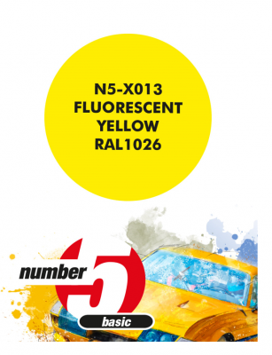 Fluorescent Yellow RAL1026  Paint for Airbrush 30 ml - Number 5