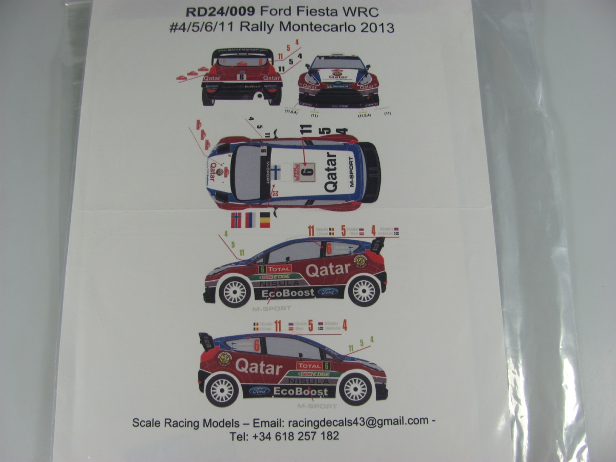 DECALS 1/43 REF 2085 Fiesta R5 VOSSEN RALLYE MONTE CARLO 2020 WRC 