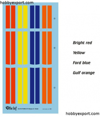 Ford GT Solid Colours Stripes For TAM24346 1/24 - Blue Stuff