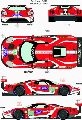 Ford GTLM #66/67 "Ford Chip Ganassi Team UK" 24h Le Mans 2019 - Racing Decals 43