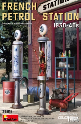 French Petrol Station 1930-40S in 1:35 - MiniArt