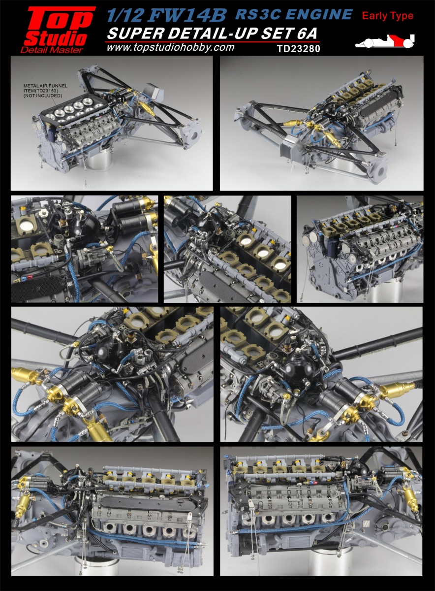 FW14B Super Detail-up Set 6A - Engine RS3C (Early Type) 1/12 - Top