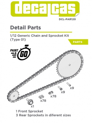 Generic chain and sprocket kit - type 1 1/12 - Decalcas