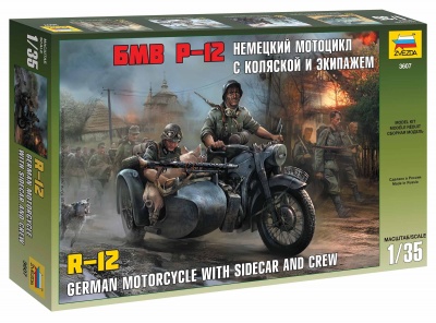 German WWII Sidecar R12 with crew (1:35) - Zvezda