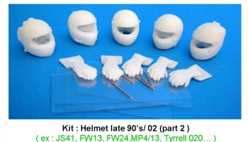 Helmets 5pcs JS41, FW13, Tyrrell 020 - GF Models