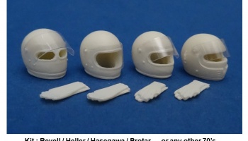 4 Helmets 70's  80's 1/24 - GF Models